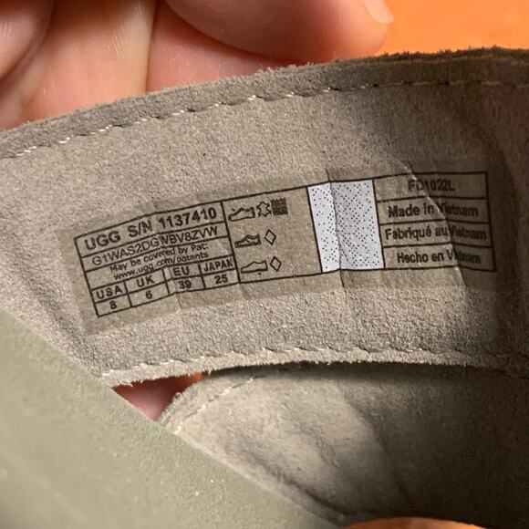 UGG Ashton Strappy Moss Green Nubuck Gladiator Chunky Fisherman Sandal Size 8 - Picture 2 of 7